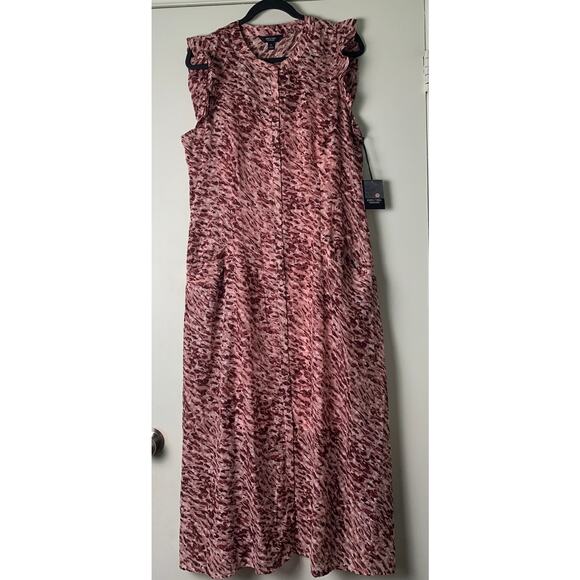 Simply Vera Wang Ruffle Sleeveless Button Down Maxi Sundress With Pockets XL - Picture 1 of 9
